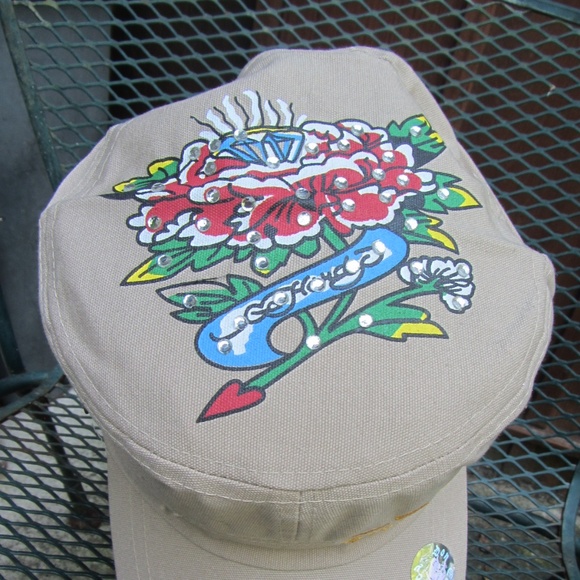 ED HARDY CHRISTIAN AUDIGIER TAN CONDUCTORS HAT NWT - Picture 2 of 8